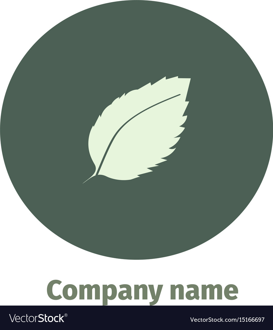 Mint logo for company isolated leaves