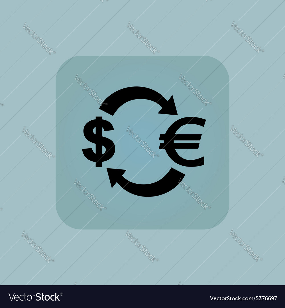 Pale blue dollar euro icon Royalty Free Vector Image