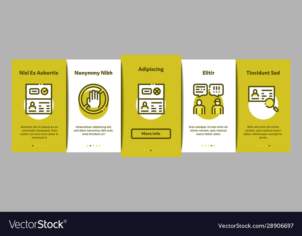 Passport control check onboarding elements icons vector image Passport control check onboarding elements icons