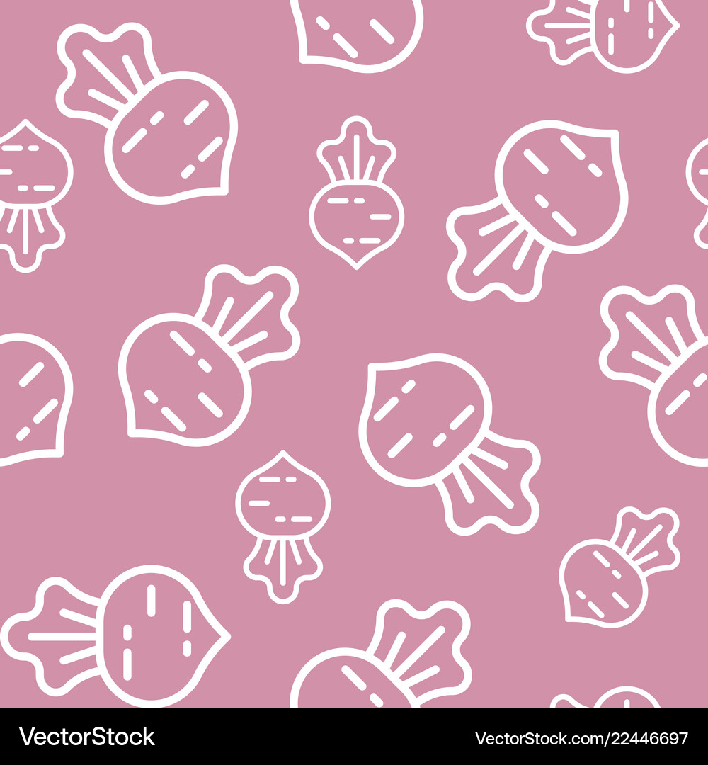 Seamless outline beetroot vegetable pattern Vector Image