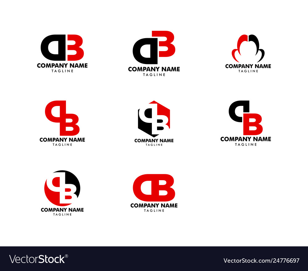 Set initial letter db logo template design vector image Set initial letter db logo template design