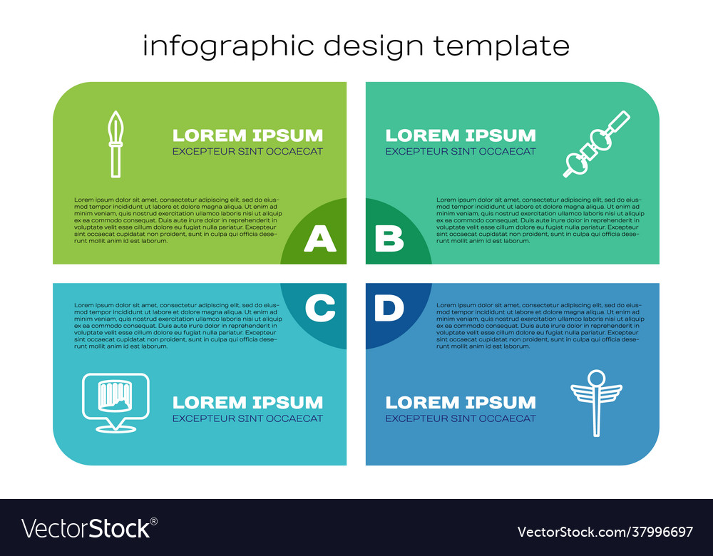 Set line ancient column medieval spear caduceus Vector Image