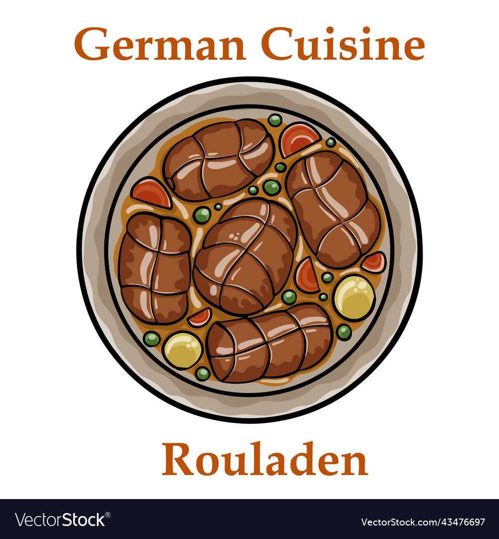 Tasty roulades beef on plate german rouladen