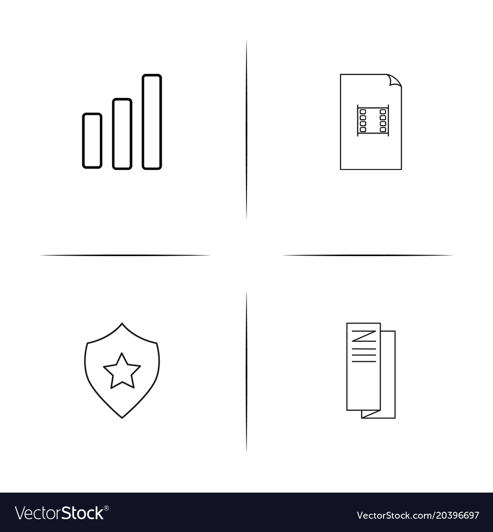 Web and text simple linear icon setsimple outline