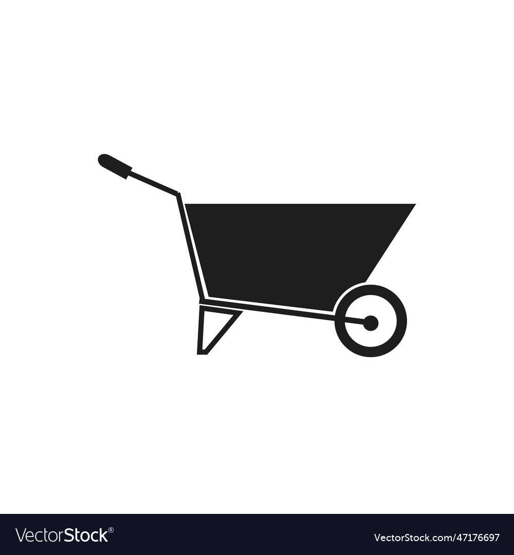 Wheel barrow isolated icon vector image Wheel barrow isolated icon