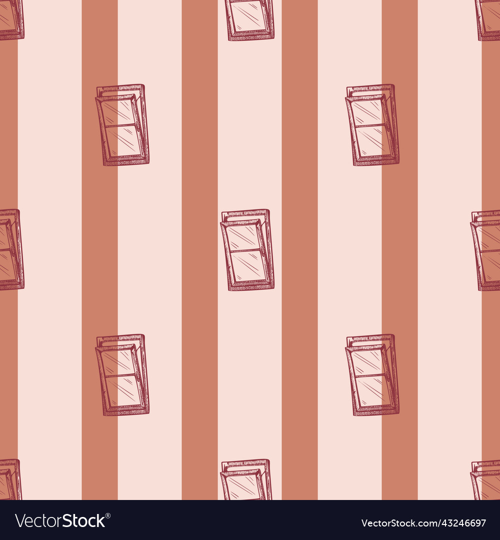 Windows lean forward engraved seamless pattern Vector Image Windows lean forward engraved seamless pattern