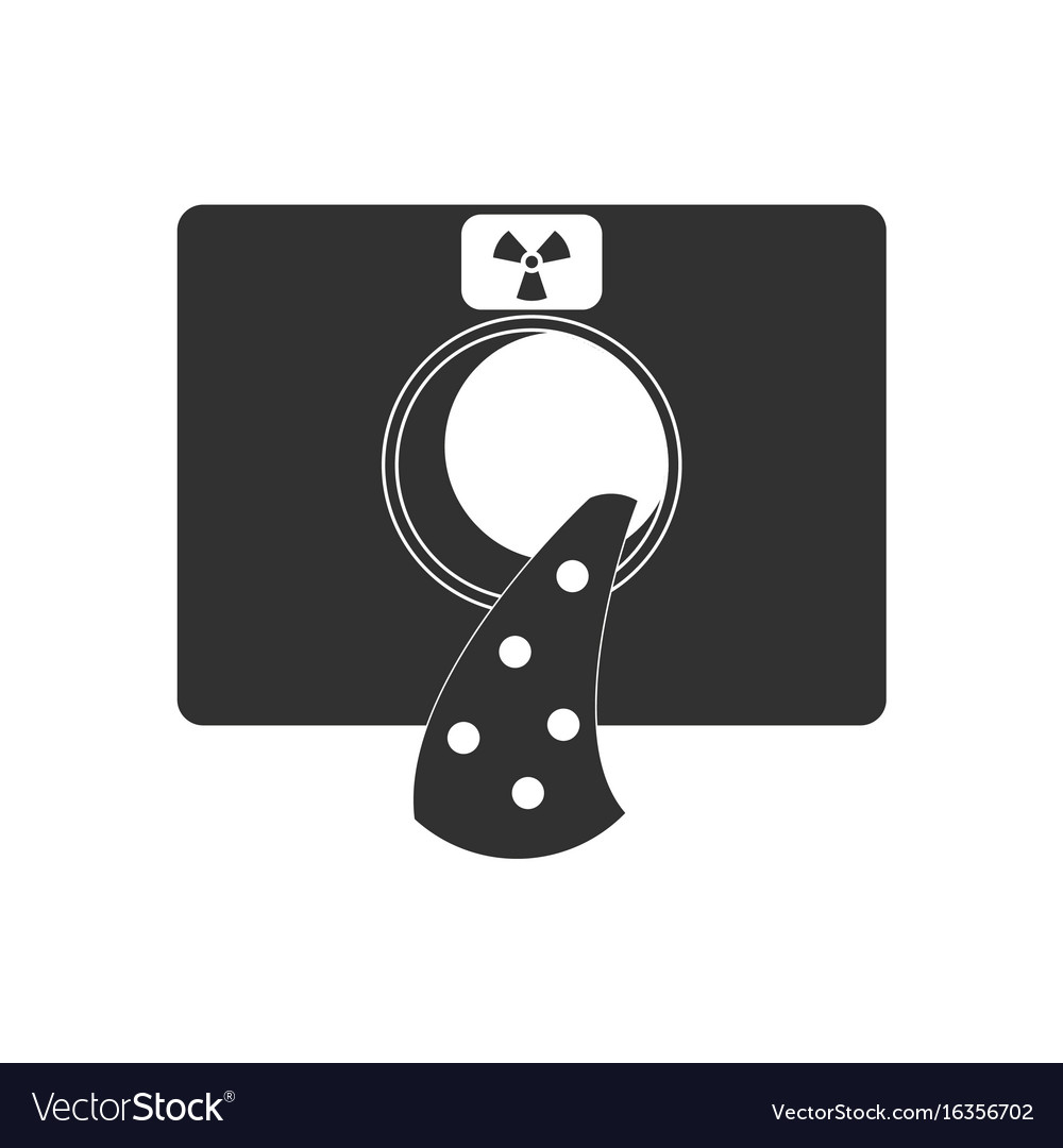 Black icon on white background nuclear waste