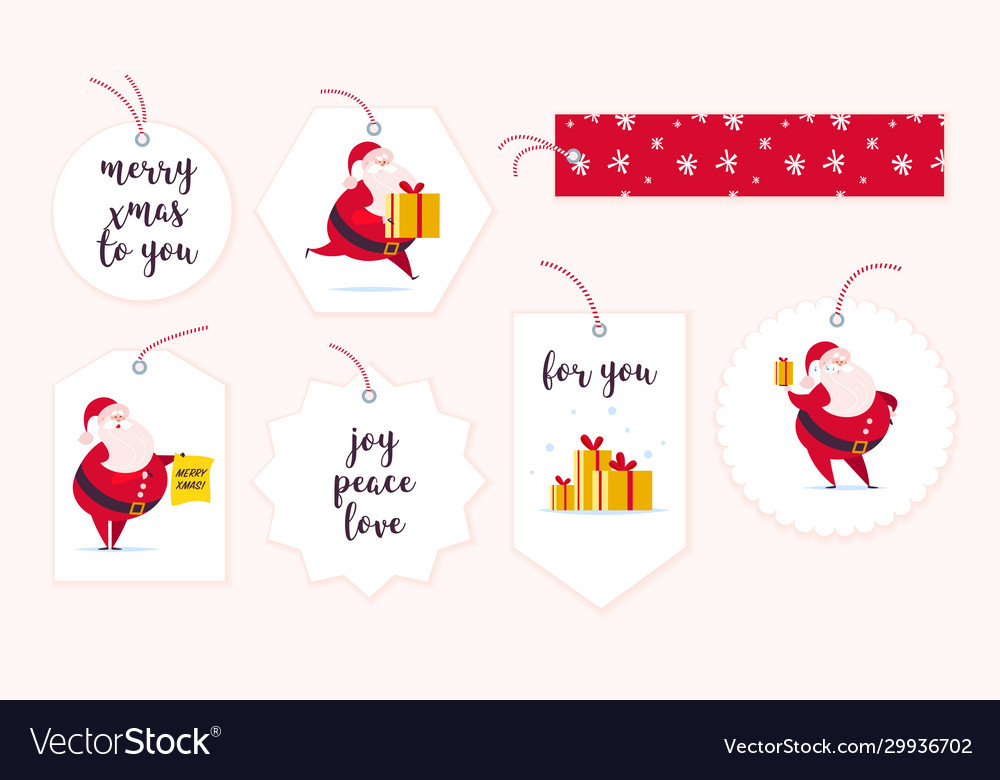 Collection christmas gift tags badges vector image Collection christmas gift tags badges
