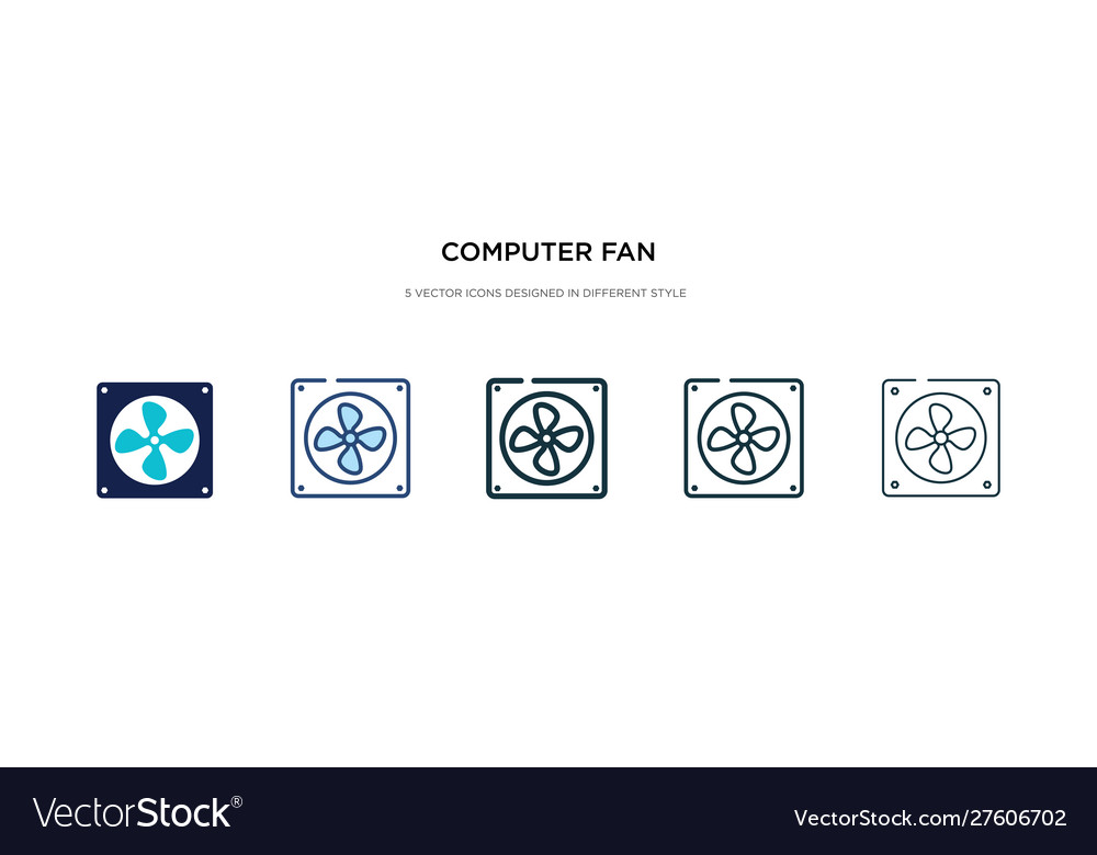 Computer fan icon in different style two colored