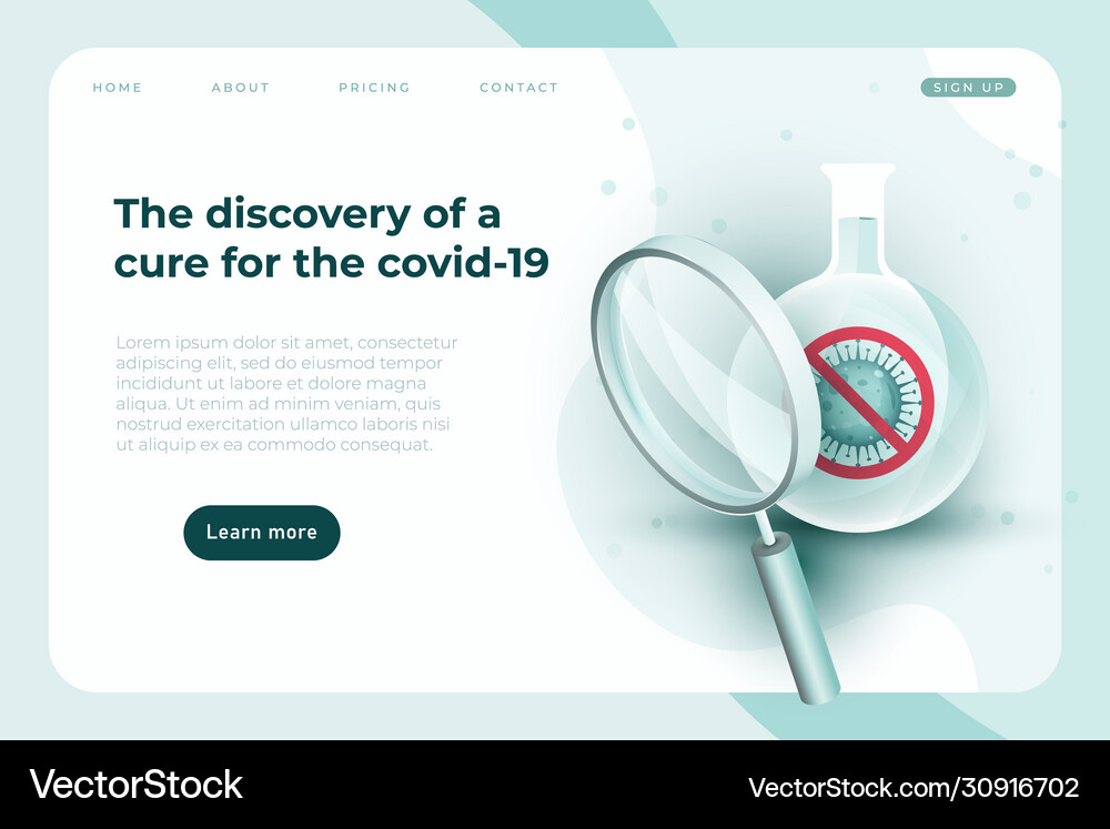 Discovery a cure for covid-19 medical Royalty Free Vector