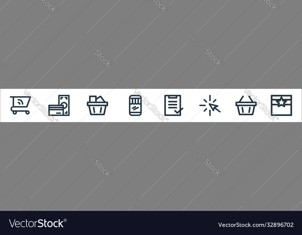 Flat ecommerce line icons linear set quality Vector Image Flat ecommerce line icons linear set quality