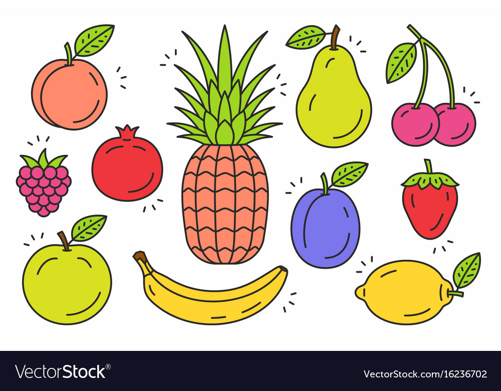 Fruits icon set