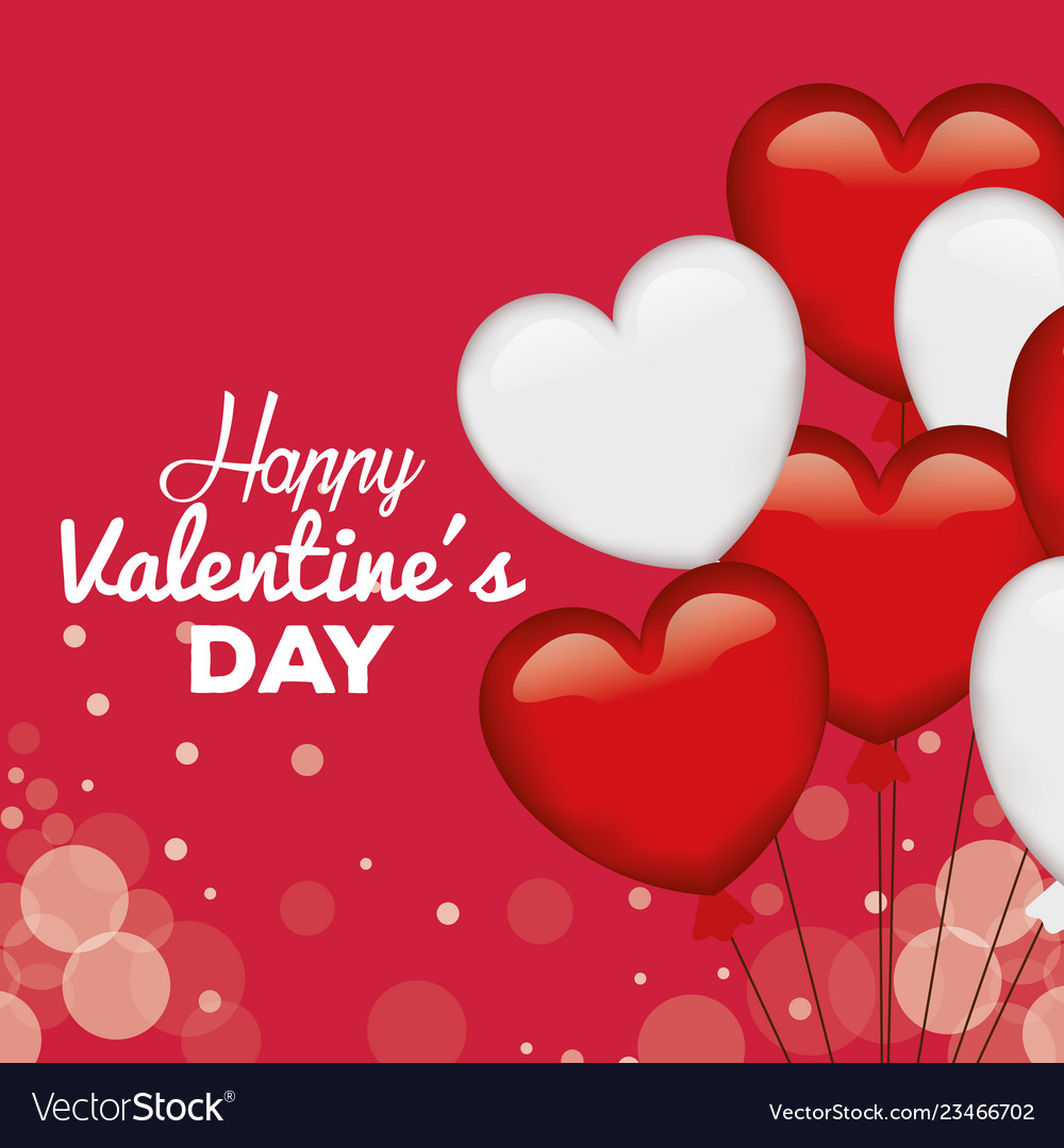 Happy valentines day card with hearts pattern Vector Image