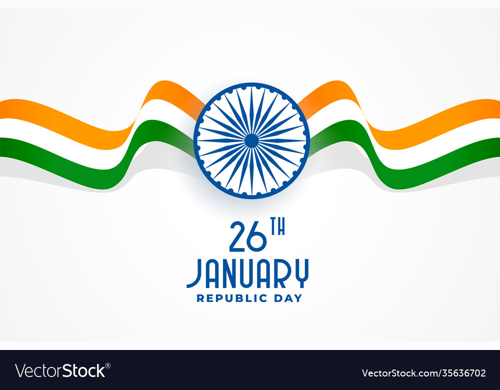 Indian republic day flag and chakra background Vector Image