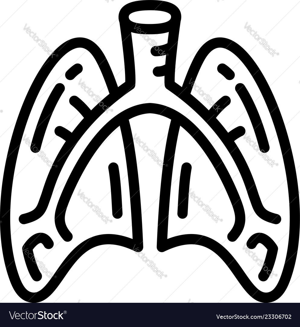 Lungs icon outline style Royalty Free Vector Image