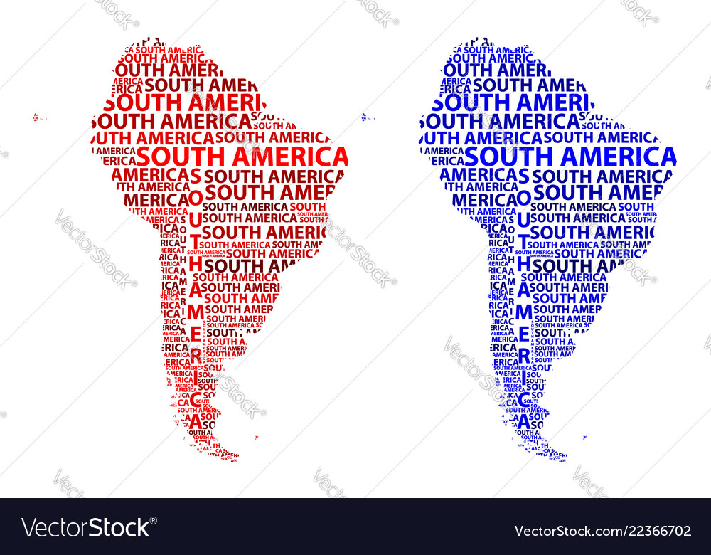 Map of continent south america Royalty Free Vector Image