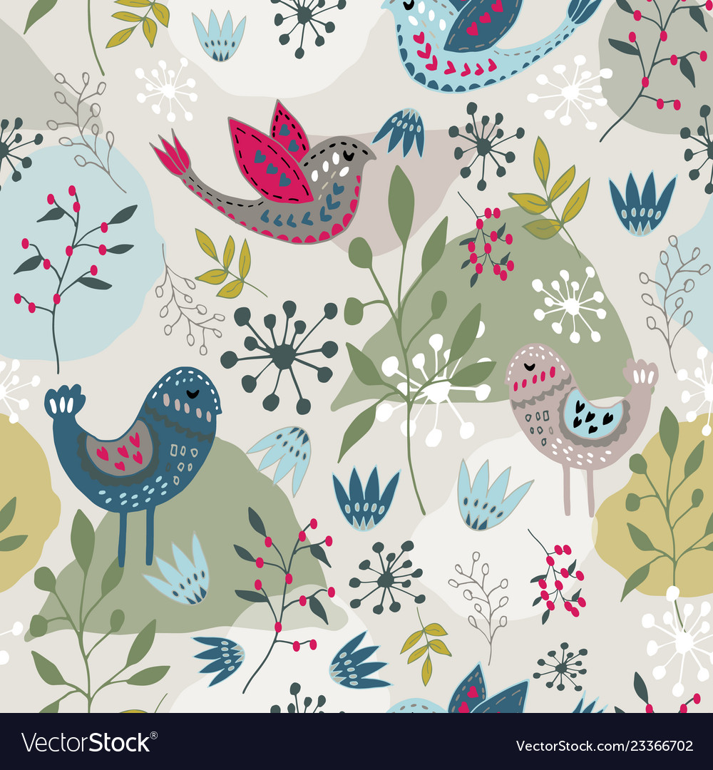 Scandinavian Bird Motif Pattern