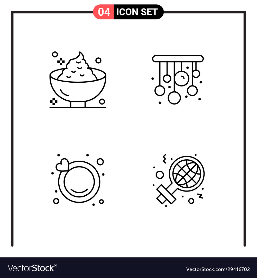 Set 4 line style icons for web and mobile vector image Set 4 line style icons for web and mobile