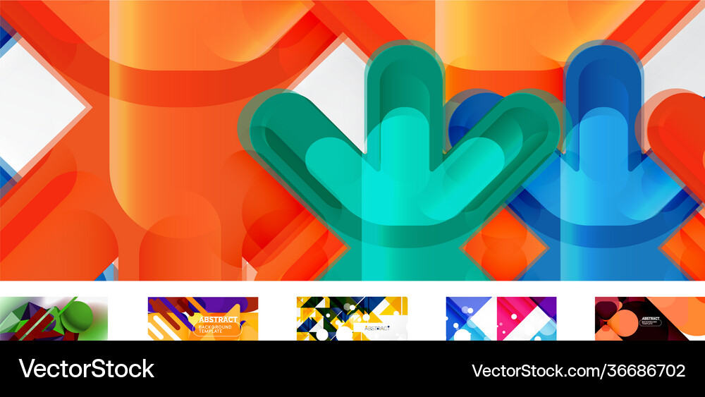 Set geometric abstract backgrounds Royalty Free Vector Image