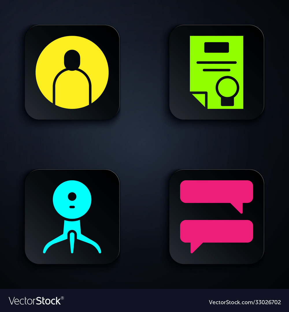 Set speech bubble chat create account screen web
