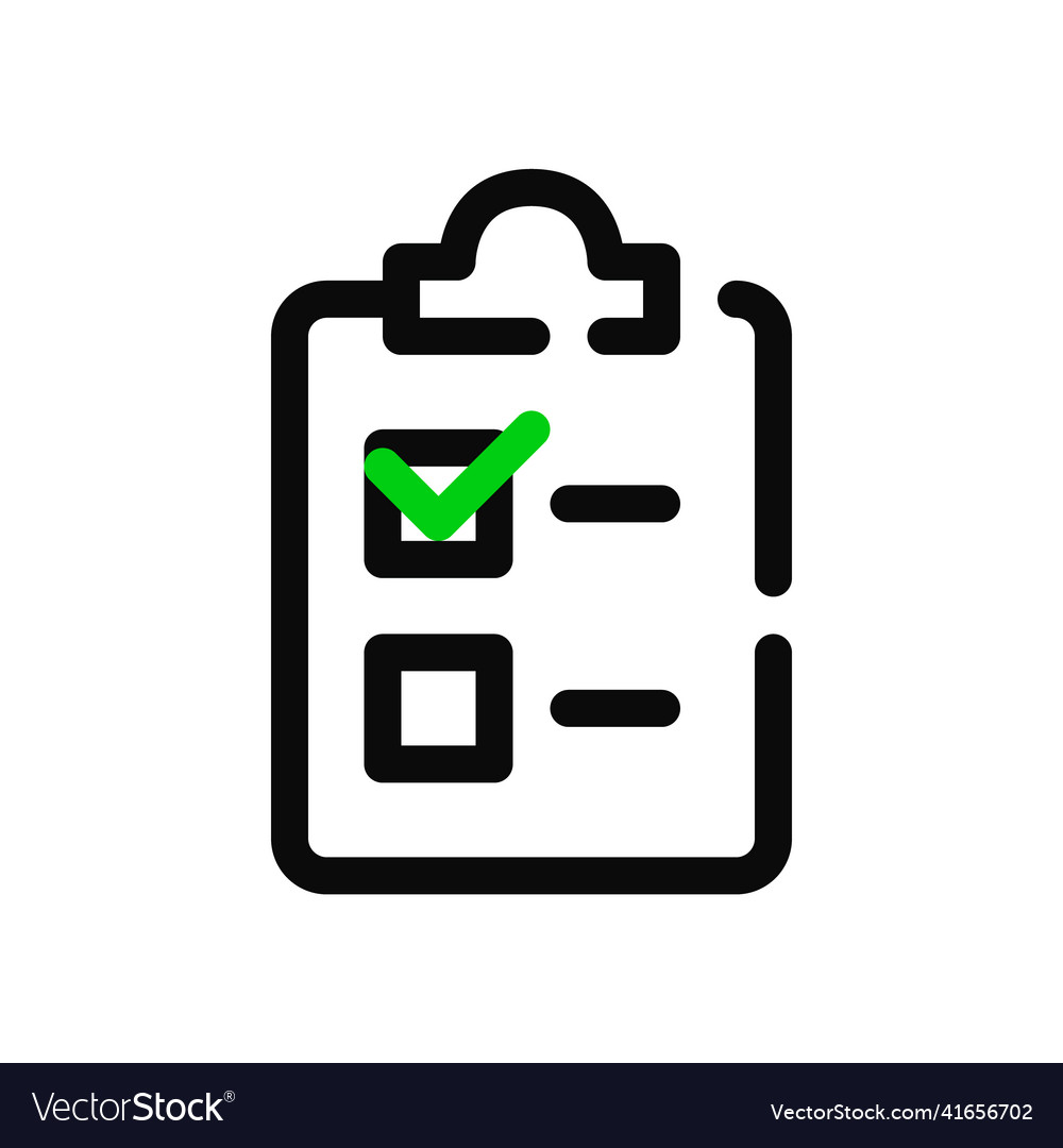 Simple minimal line art checklist on a clipboard vector image Simple minimal line art checklist on a clipboard