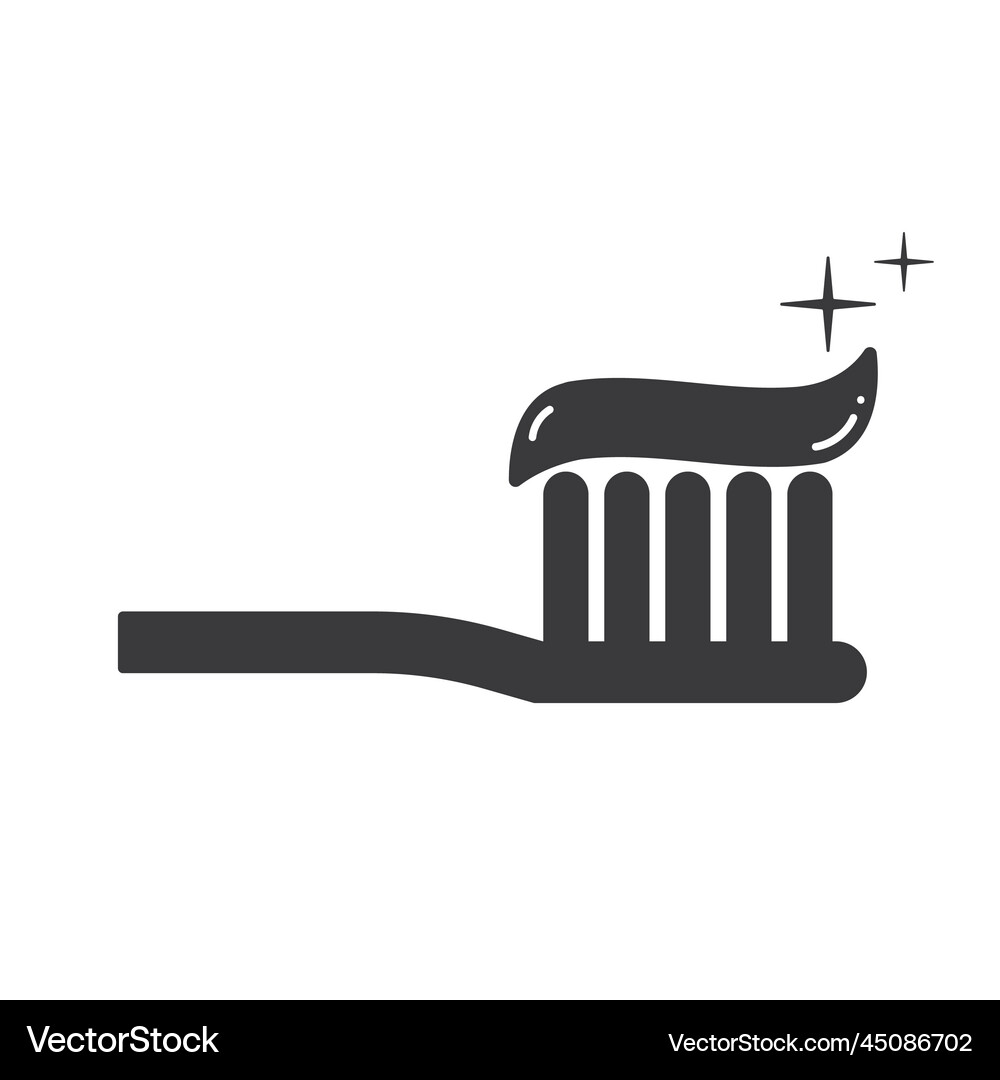 Toothbrush with Toothpaste Icon Royalty Free Vector Image
