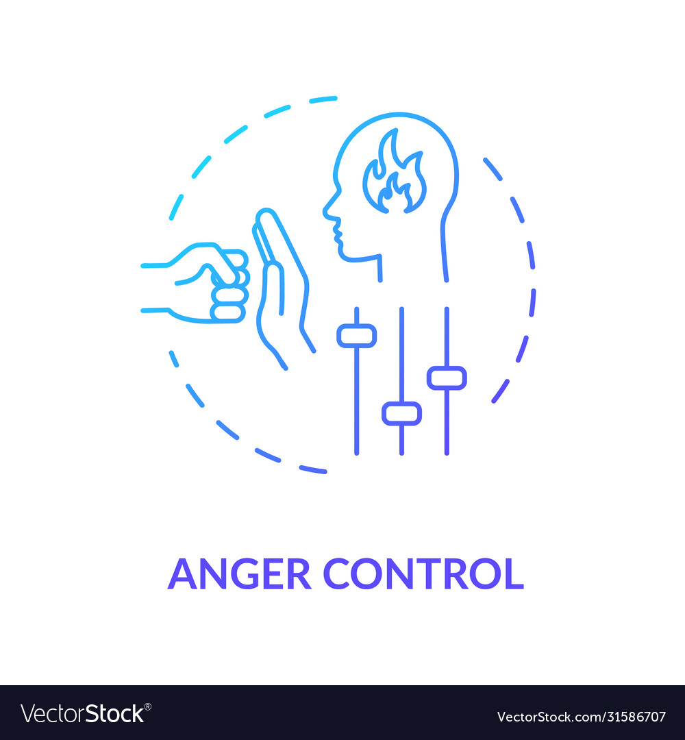 Anger control concept icon vector image Anger control concept icon