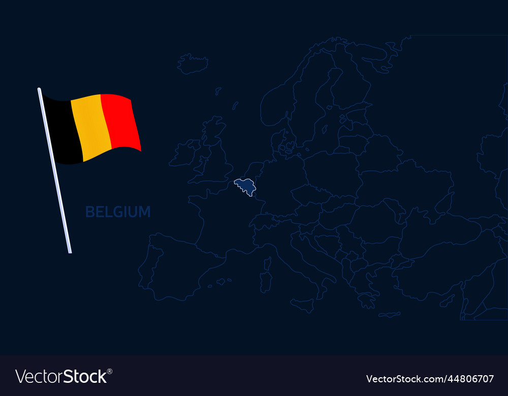 Belgien auf europe Karte hochwertig