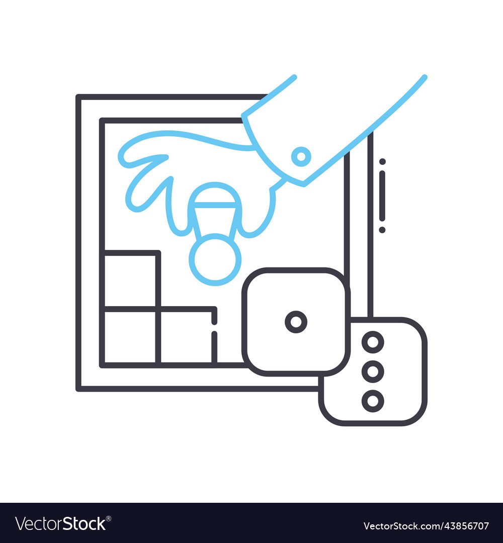 Board games line icon outline symbol