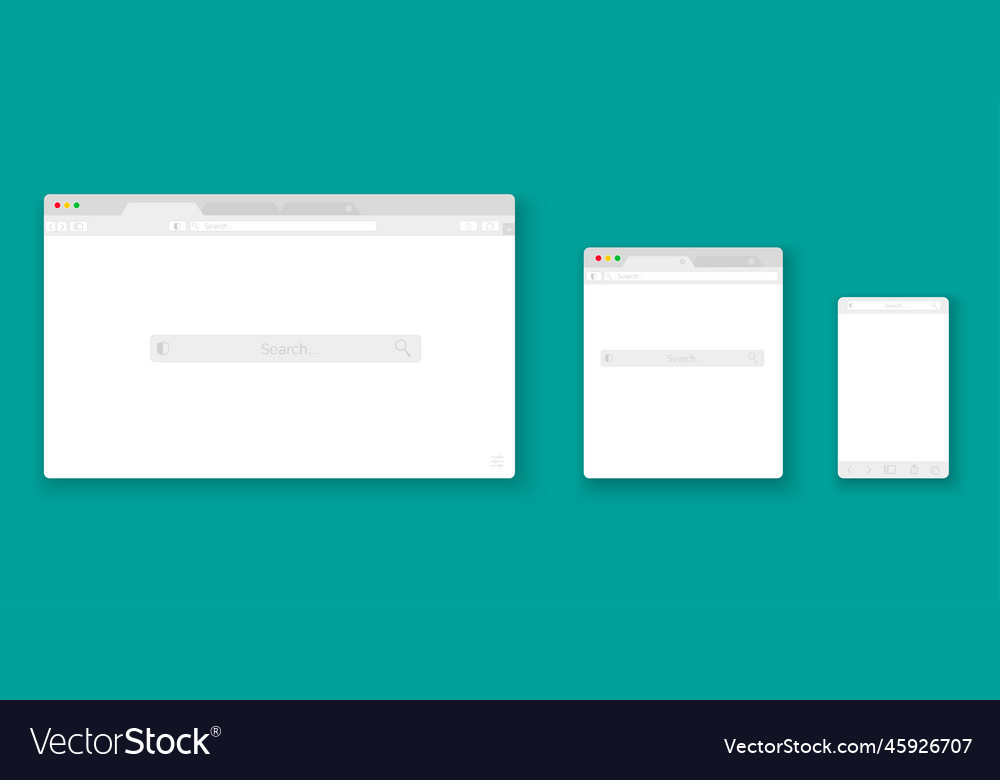 Browser window realistic blank vector image Browser window realistic blank