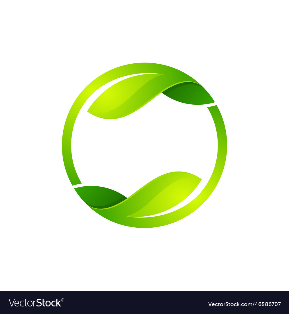 Circle leaf logo template Royalty Free Vector Image