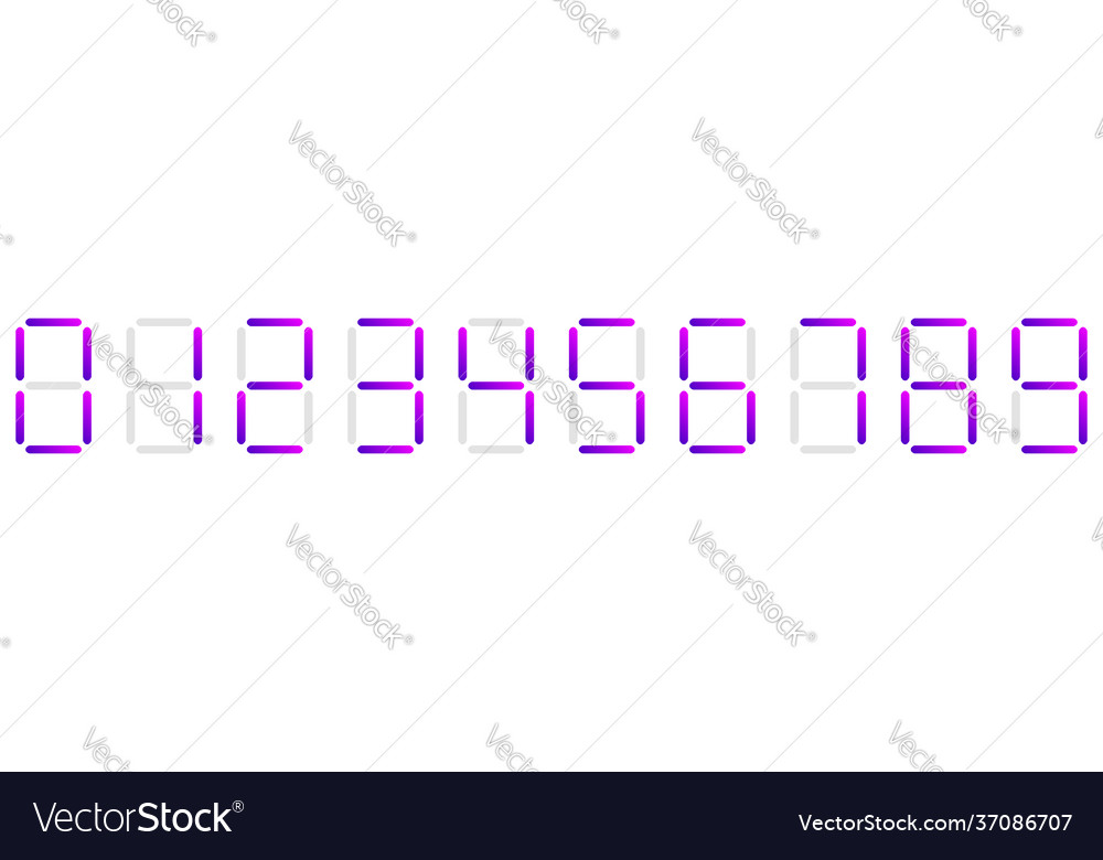 Digitale Display-Zeilennummern vector image Digitale Display-Zeilennummern