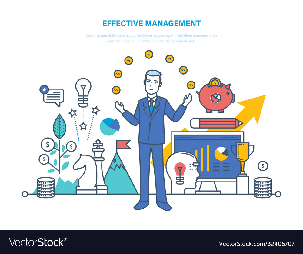 Effective management planning organization time vector image Effective management planning organization time