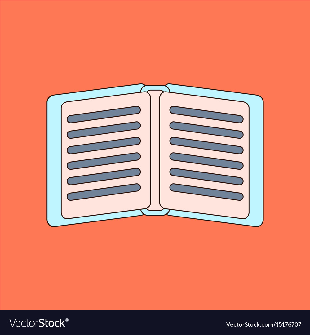 Flat icon with thin lines notebook
