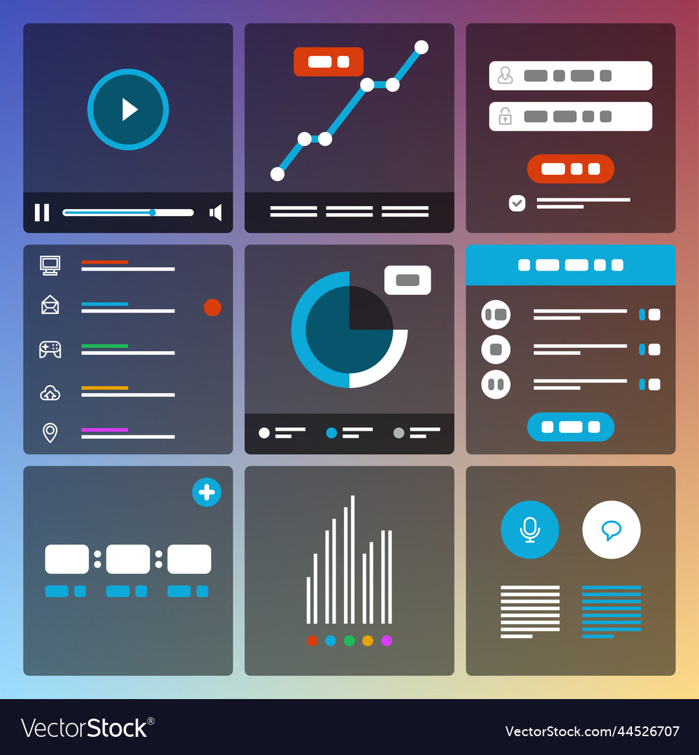 Flat ui design vector image Flat ui design