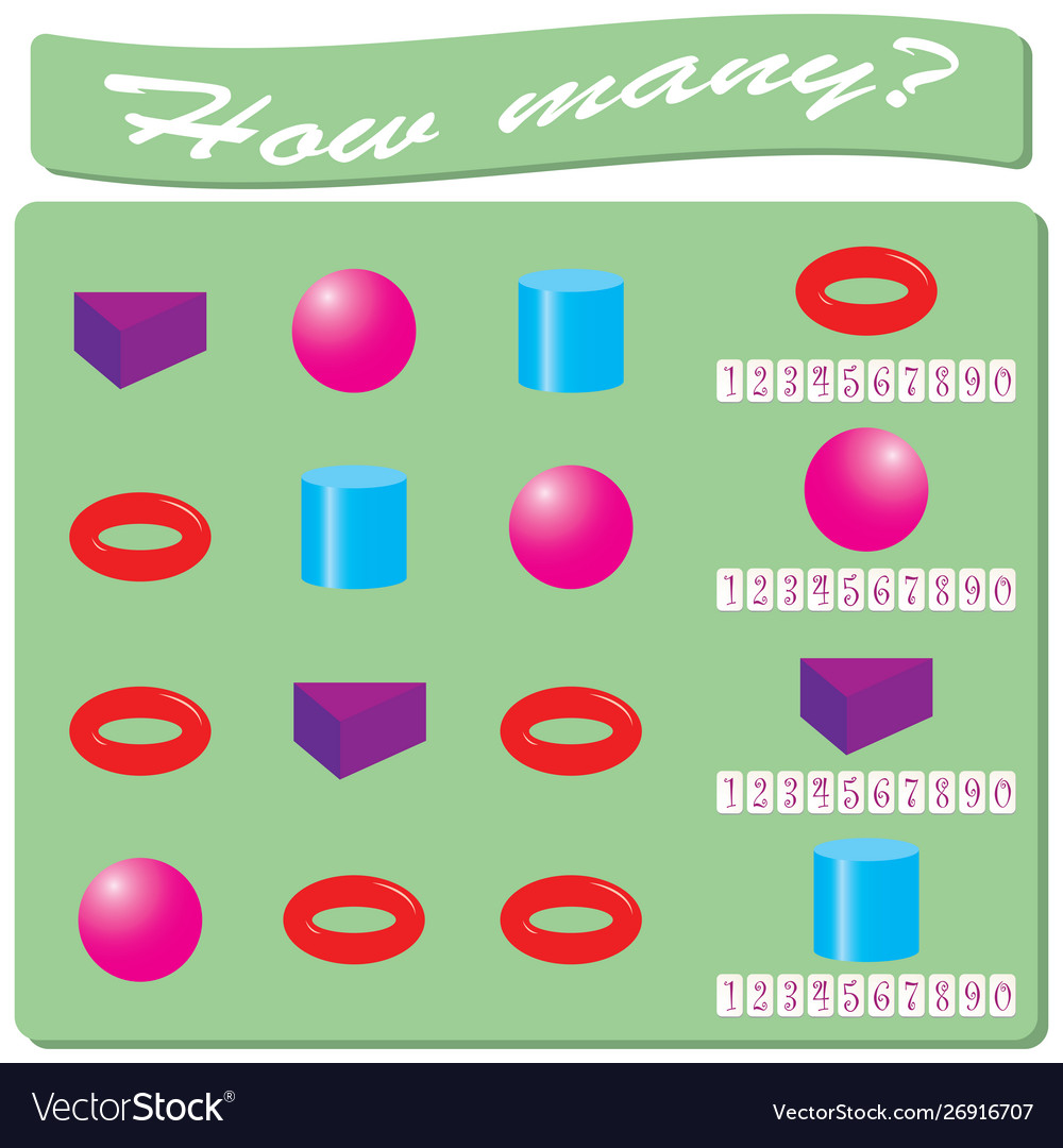 Geometric three-dimensional figures logical task vector image Geometric three-dimensional figures logical task