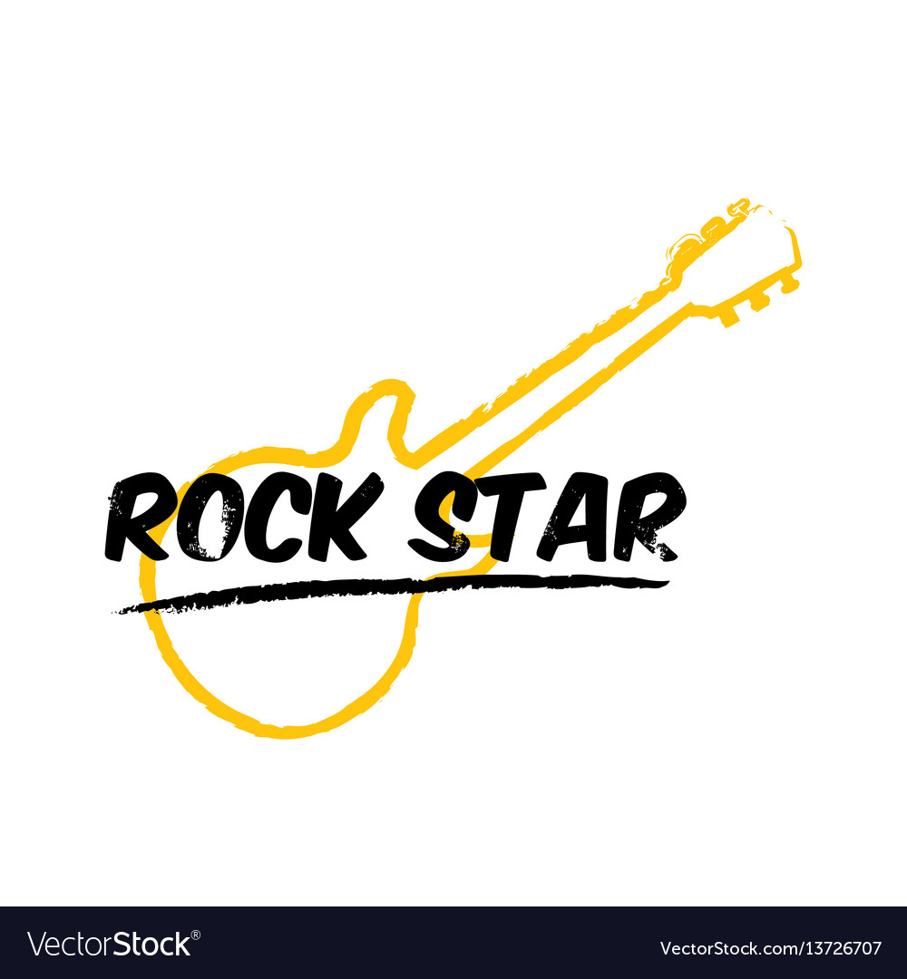 Hipster cartoon retro label rock star vector image Hipster cartoon retro label rock star