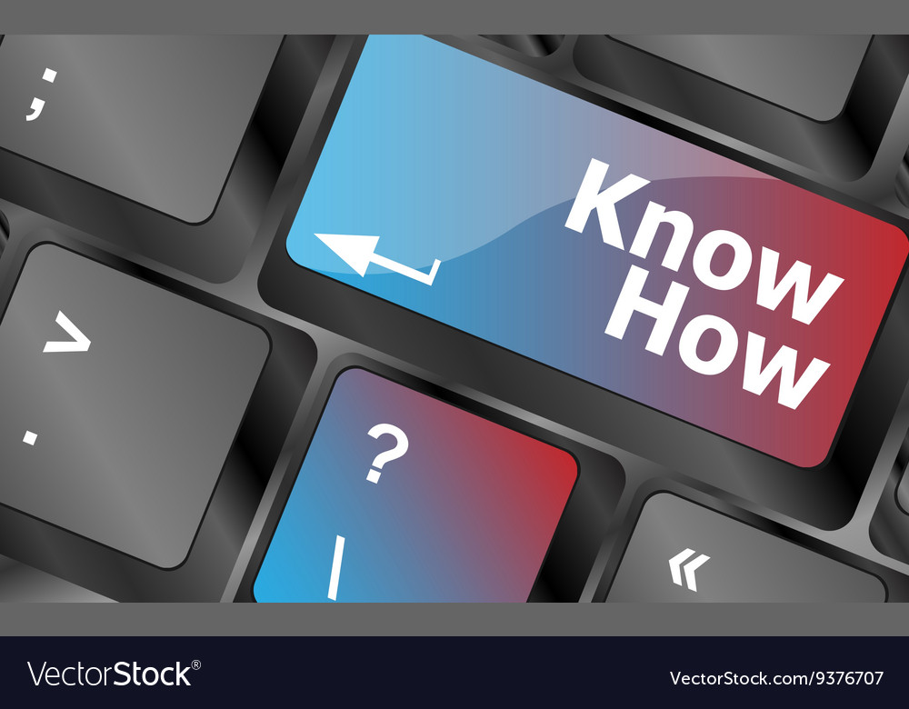 Know how button keyboard key - business concept