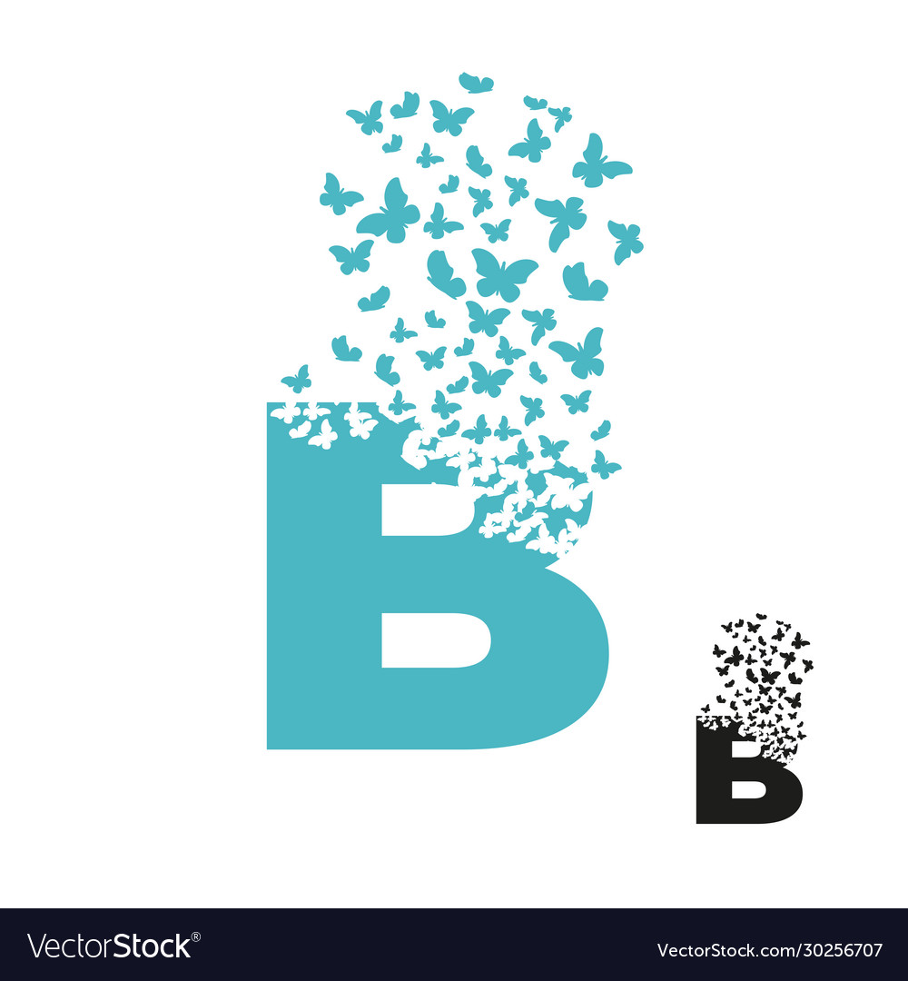 Letter b with effect destruction dispersion