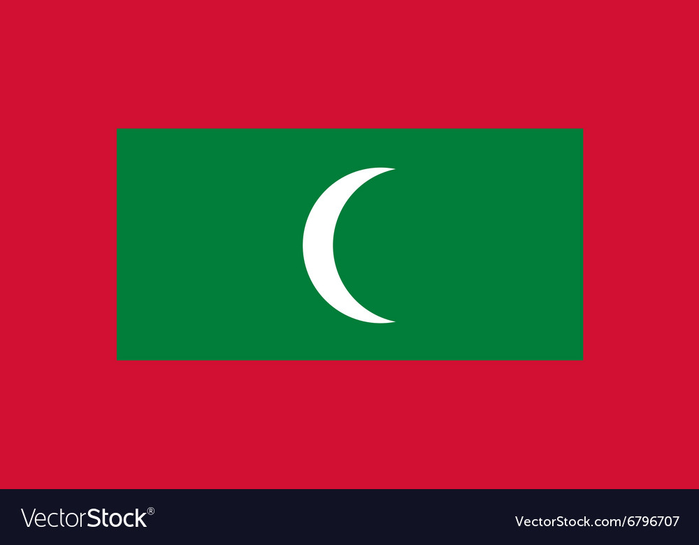 Rectangular maldives flag Royalty Free Vector Image