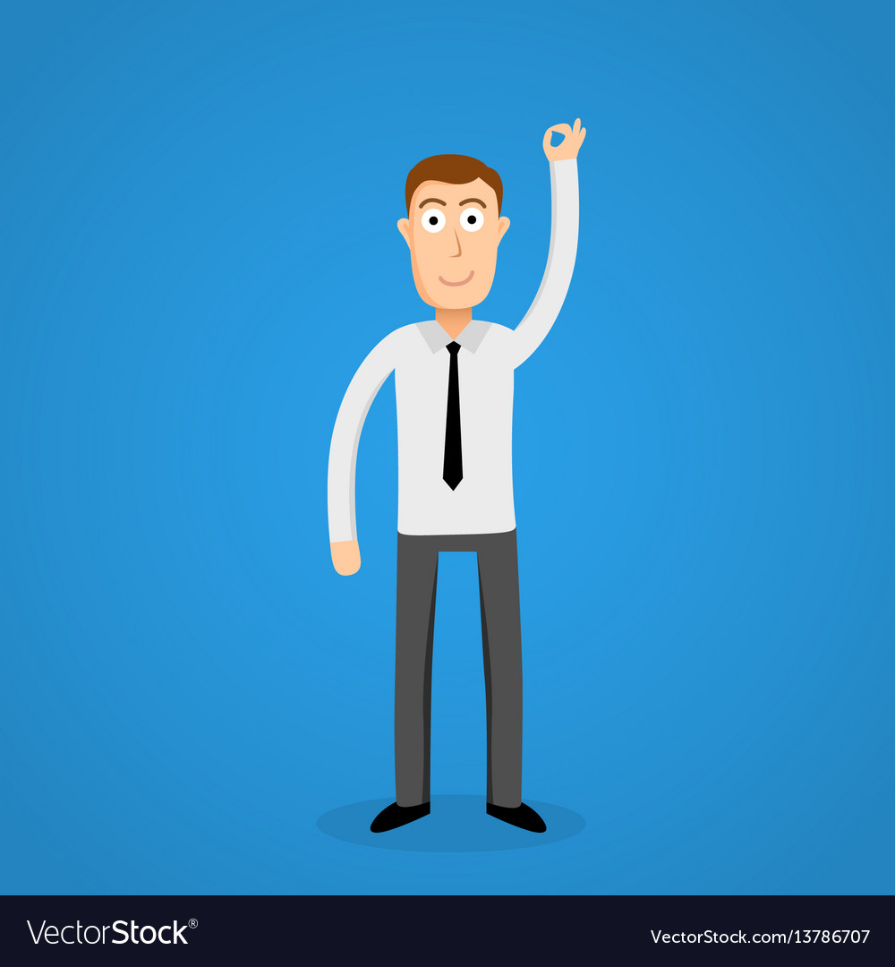 Satisfy Business Man And Ok Sign Royalty Free Vector Image