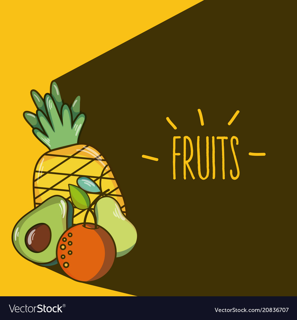 Sweet fruits cartoons Royalty Free Vector Image