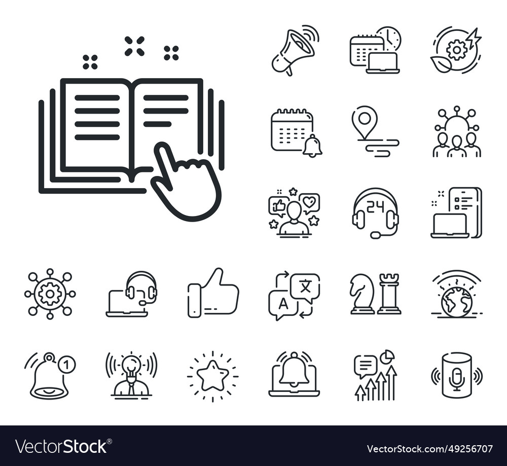 Technical documentation line icon instruction vector image Technical documentation line icon instruction