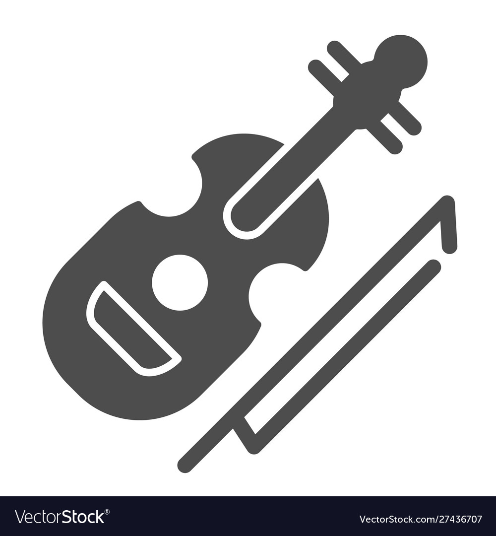 Violin solid icon string instrument vector image Violin solid icon string instrument