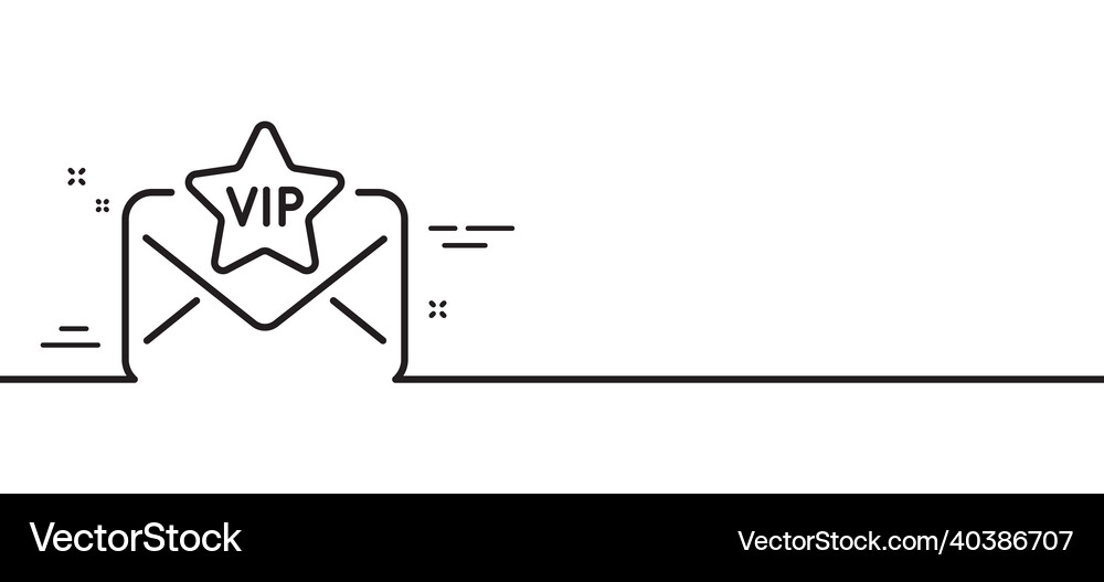 Vip letter line icon mail for very important Vector Image