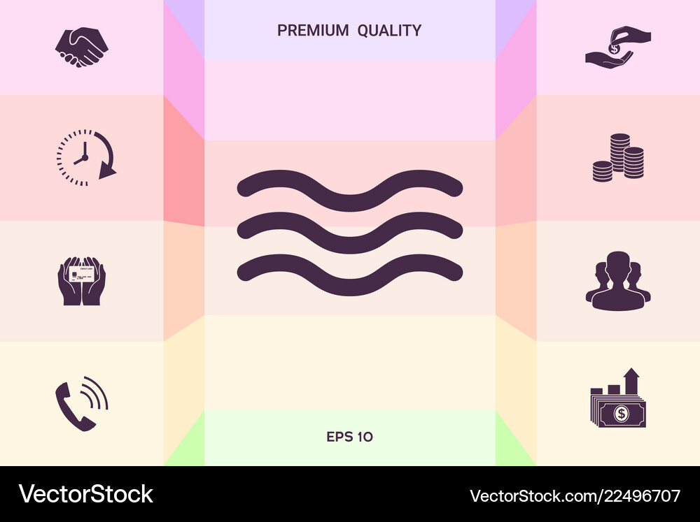 Wave icon symbol graphic elements Royalty Free Vector Image