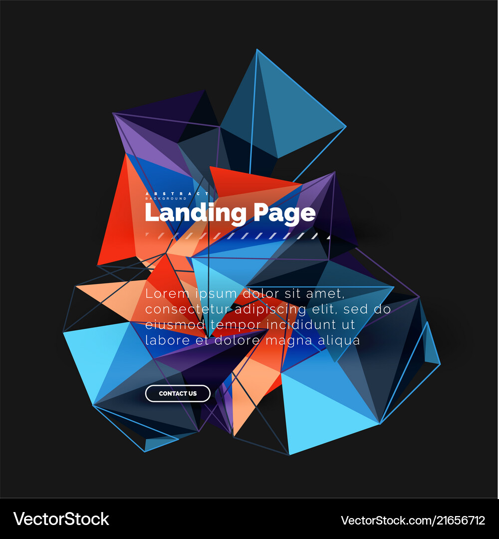 3d triangle abstract background polygonal Vector Image