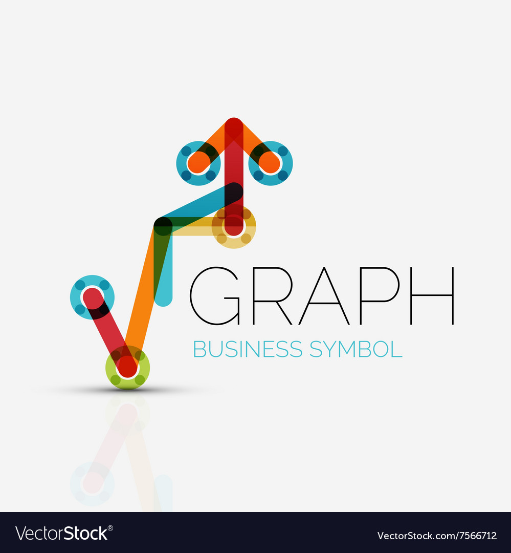 Abstract logo idea linear chart or graph