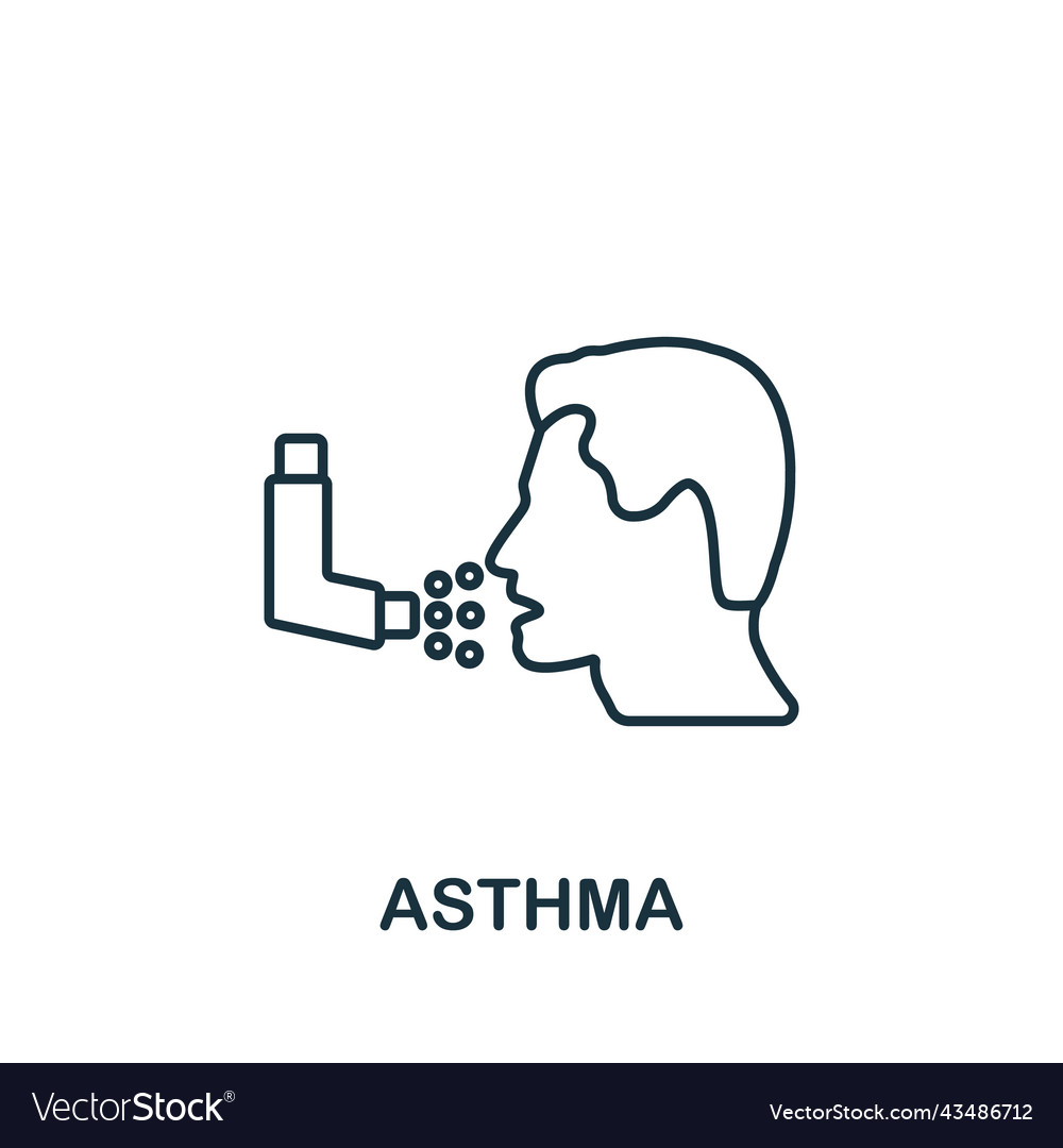 Asthma-Symbol monochrom einfache Allergie