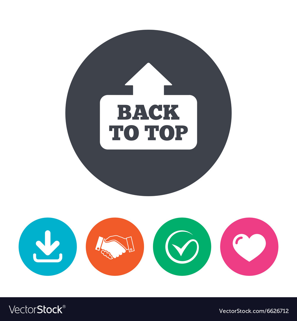 Back to top arrow sign icon scroll up symbol